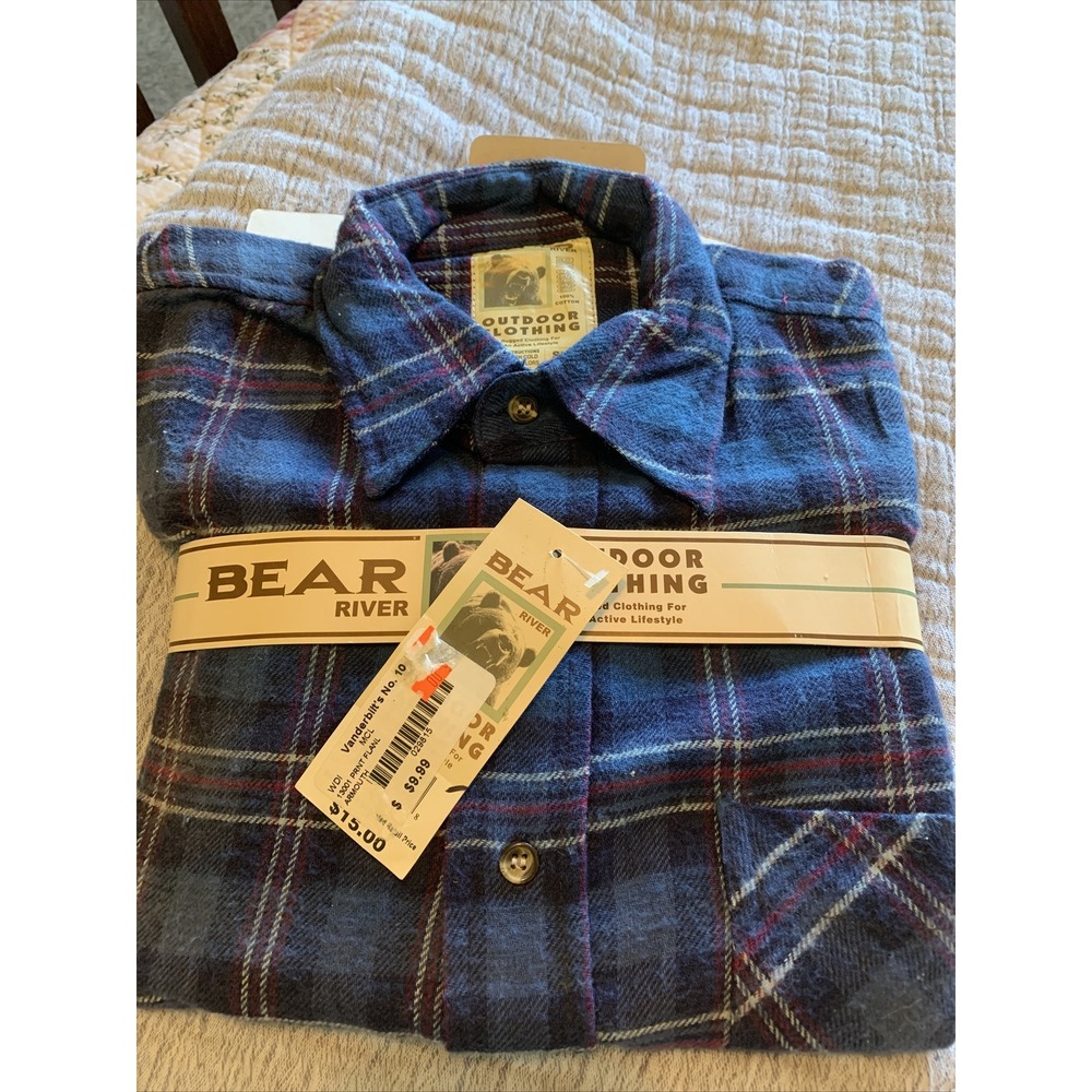 Vintage‎ Bear River Outdoor Clothing Flannel Shirt Men's Size M NWT RN 86960